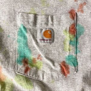 SOLD: Carhartt Medium Gray Pocket Tee Tie-Dye Classic